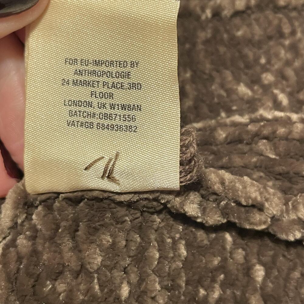 Moth Sweater Womens Small Brown Chenille Open Front Cardigan Cozy Ribbed Pockets - Picture 7 of 9